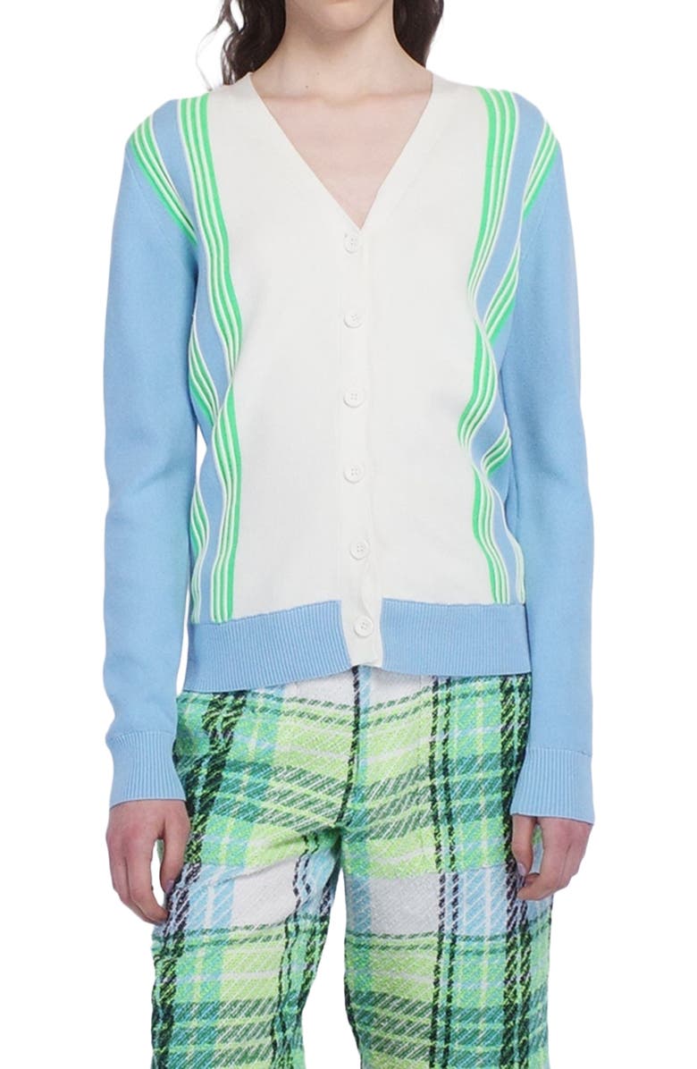 Anna Sui Amalfi Knits Cardigan, Main, color, Baby Blue Multi