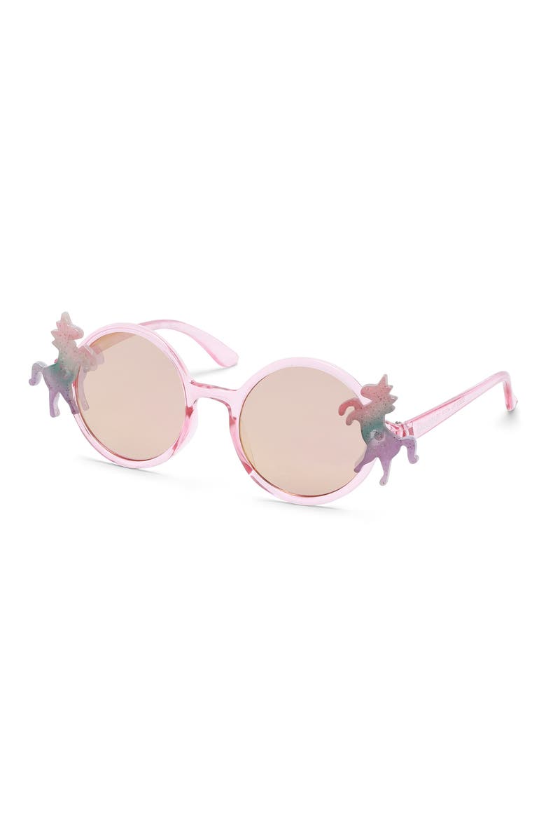 46mm Unicorn Round Sunglasses, Main, color, PINK / OTHER / BORDEAUX MIRROR