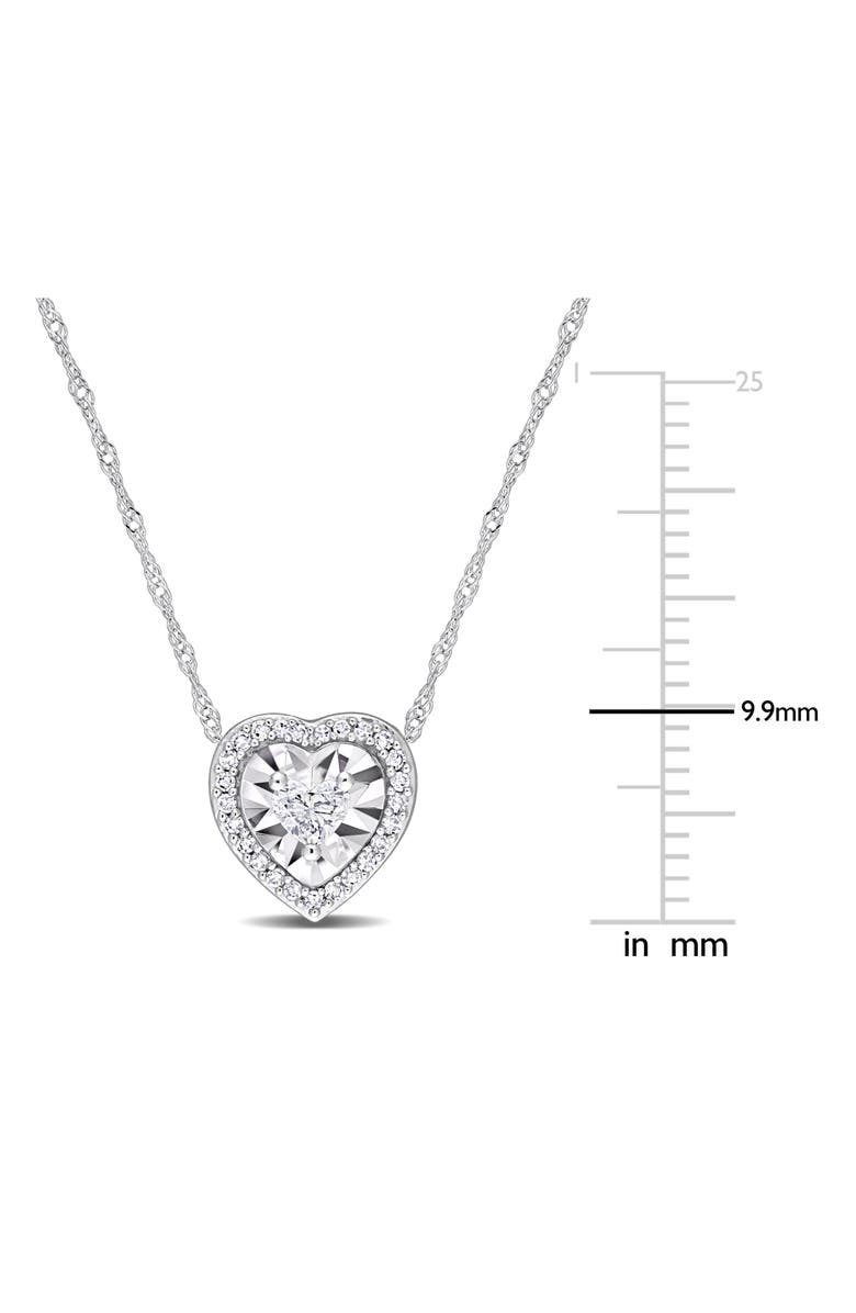 DELMAR Heart & Round Diamond Pendant Necklace - 0.25ct., Alternate, color, Silver