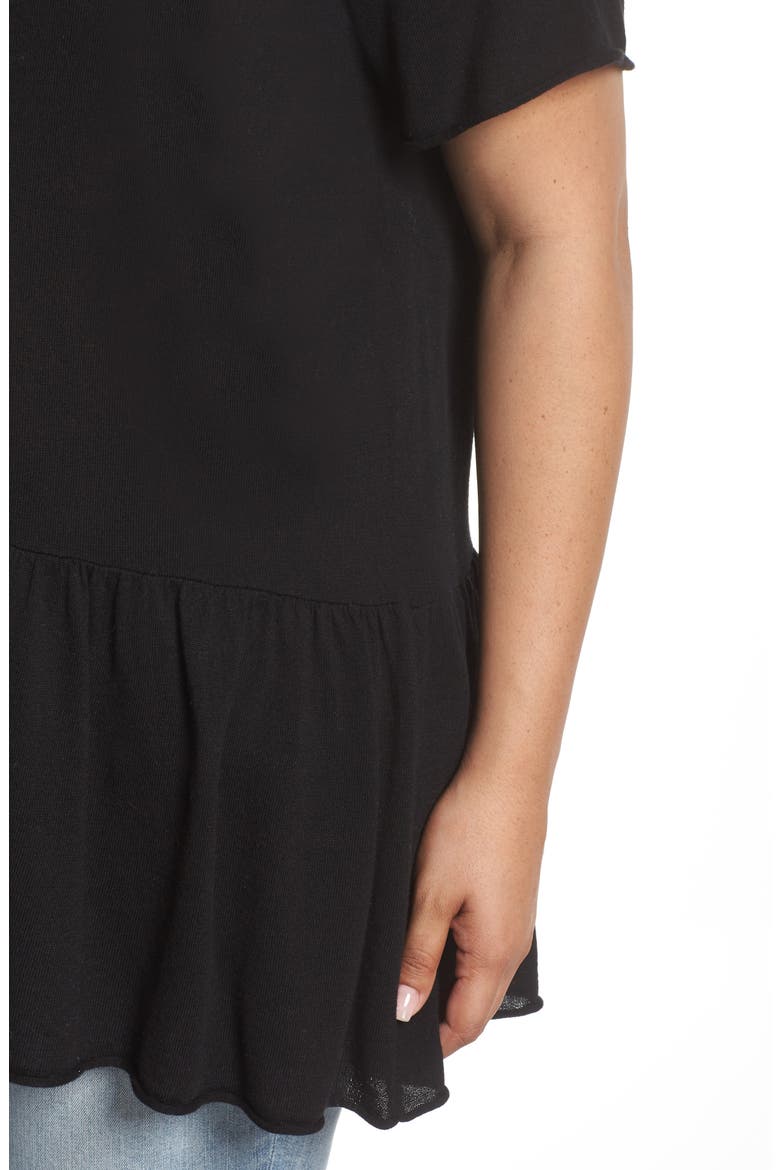 Peplum Top, Alternate, color, BLACK