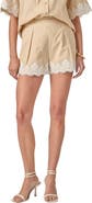English Factory Lace Trim Linen & Cotton Shorts