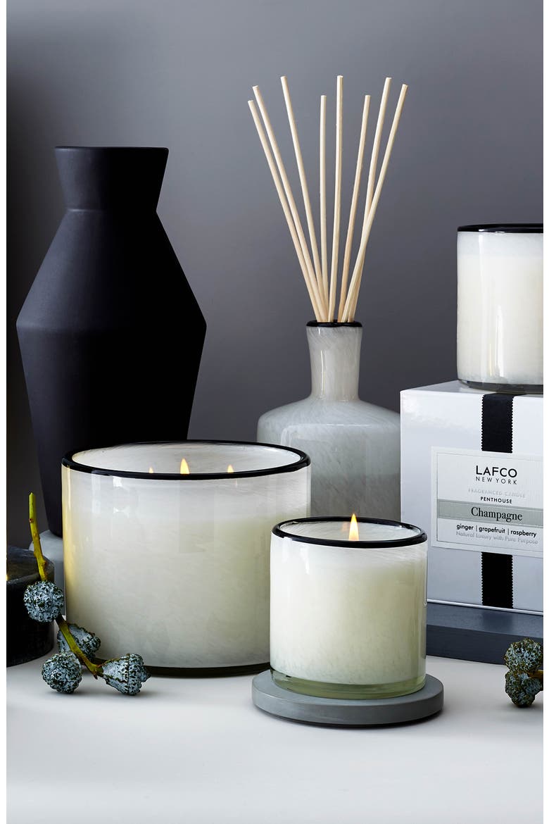 Champagne Signature Candle, Alternate, color, WHITE