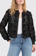Liverpool Los Angeles Floral Appliqué Bomber Jacket