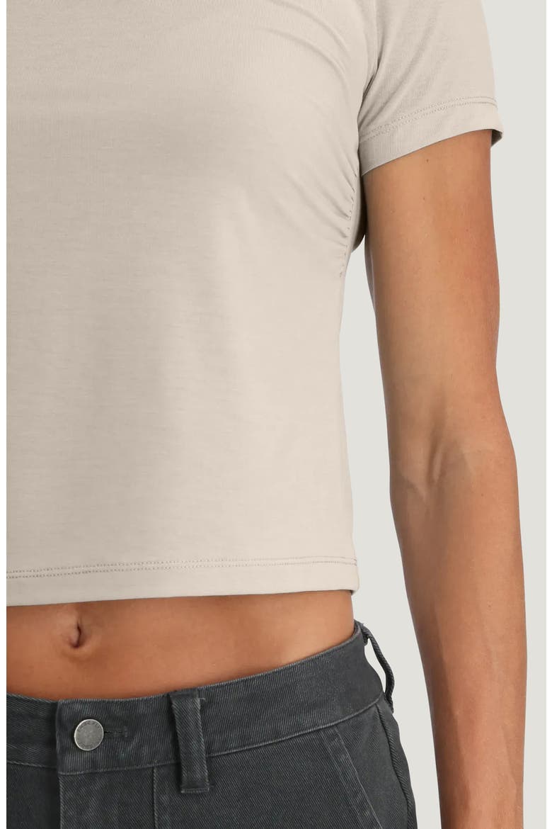 Elevate Lightweight Crop T-Shirt, Alternate, color, HEATHER BIRCH