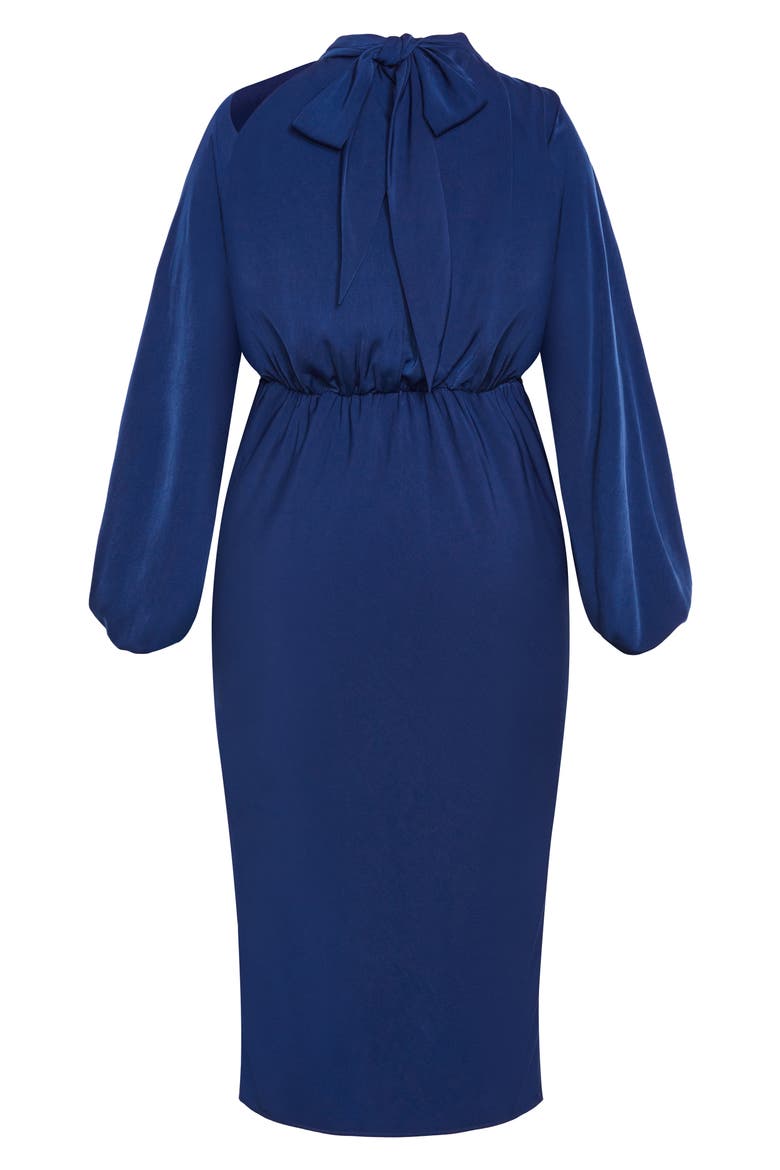 Jaylee Shoulder Cutout Long Sleeve Dress, Alternate, color, DEEP OCEAN