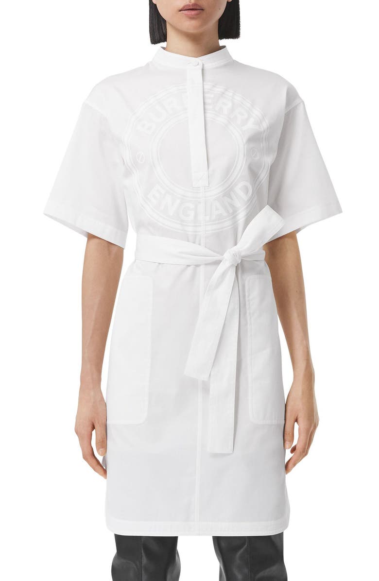 Burberry Abbie Logo Poplin Shirtdress, Main, color,
