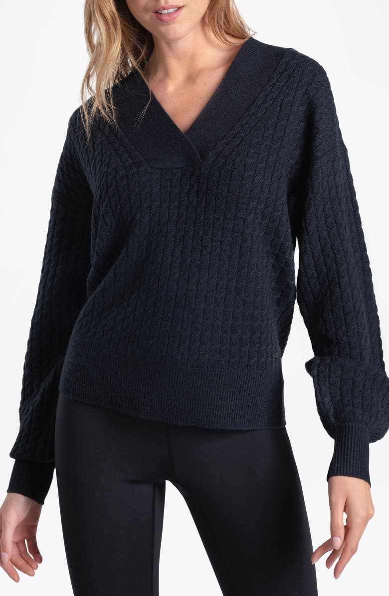 Lole Camille Cable Knit Pullover Sweater, Main, color, 