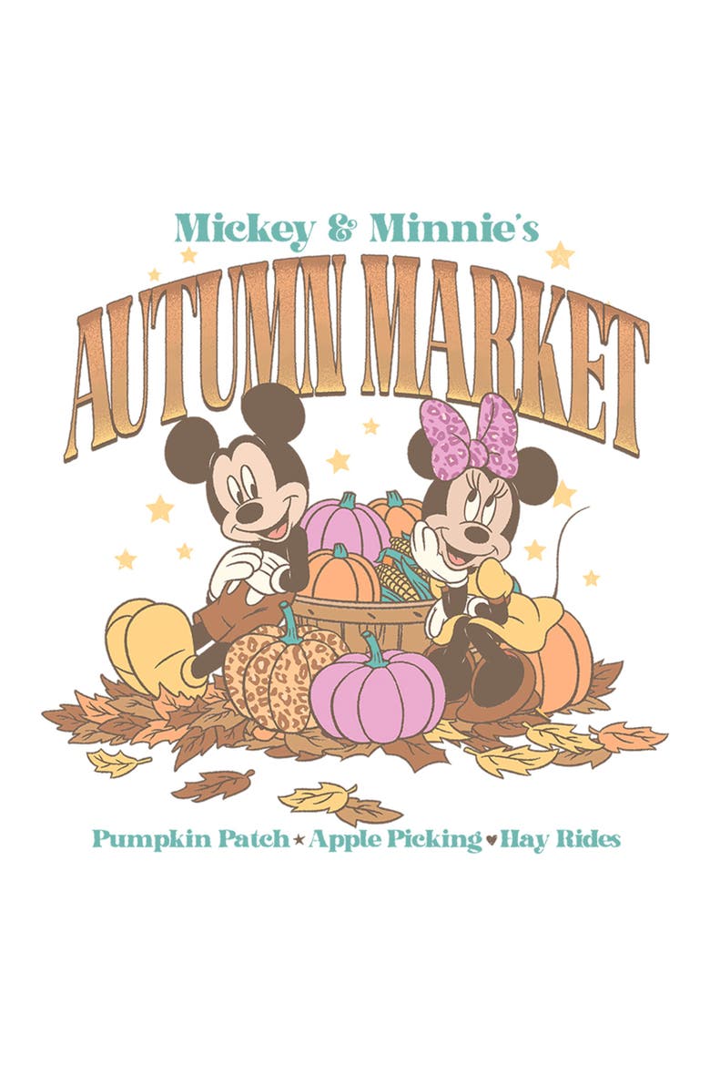 Womens Mickey & Friends Autumn Market Mice T Shirt, Alternate, color, White