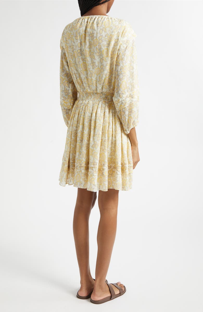 Derek Lam 10 Crosby Solange Print Voile Minidress, Alternate, color, Valiase Yellow Floral