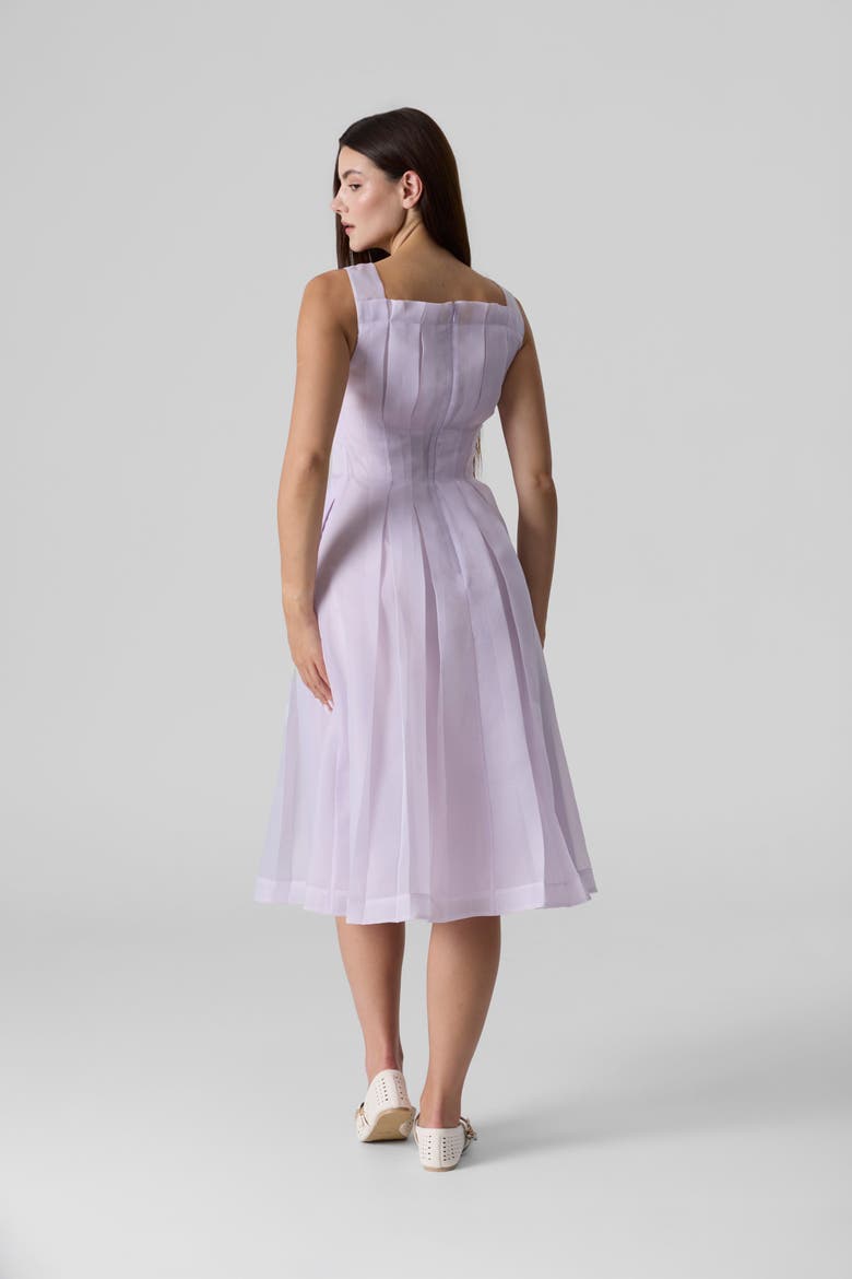 Pleated Midi Dress, Alternate, color, Lavender