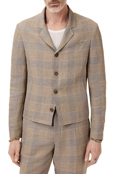 Torino Short Glen Plaid Linen & Viscose Sport Coat