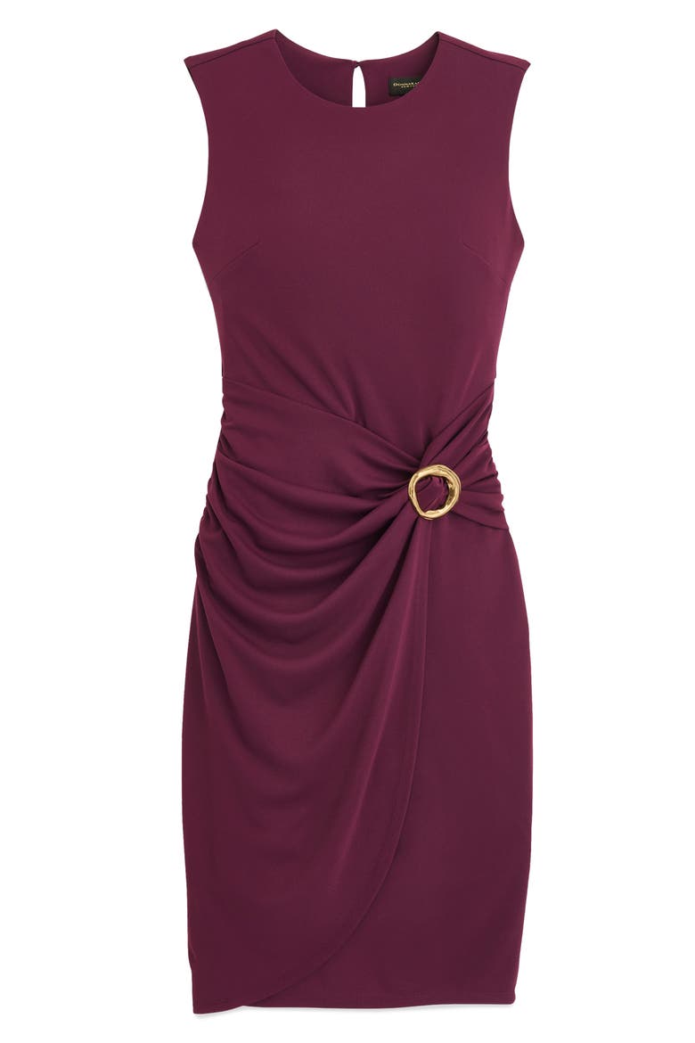 Side Buckle Detail Sheath Midi Dress, Alternate, color, PRUNE