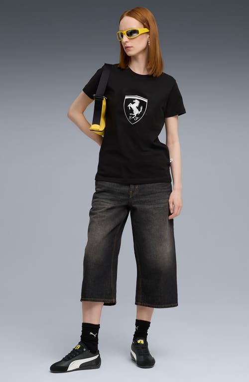 Puma X Ferrari Sportswear Cotton Graphic T-shirt In Black