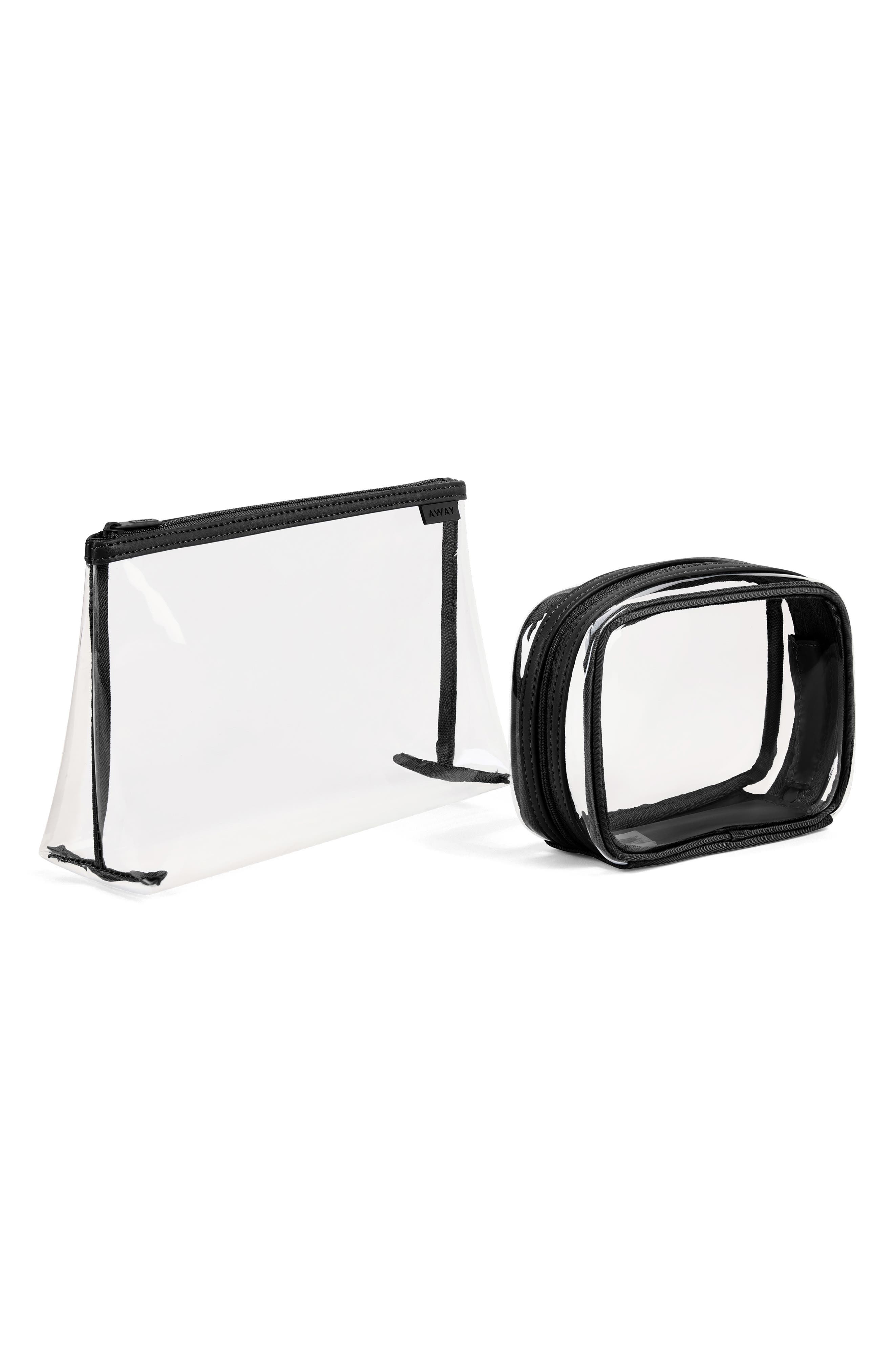 Clear Pouch Set, Main, color, JET BLACK