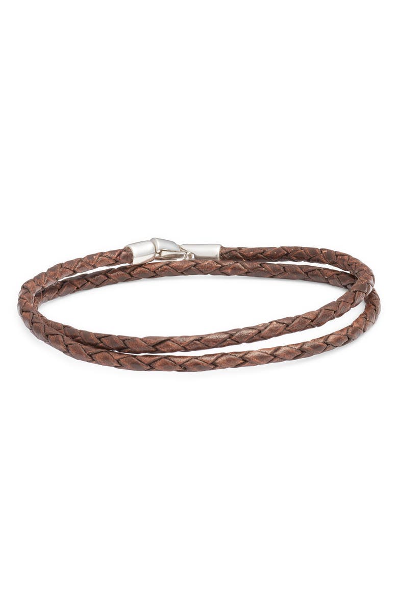 Caputo & Co. Braided Leather Bracelet, Main, color, 