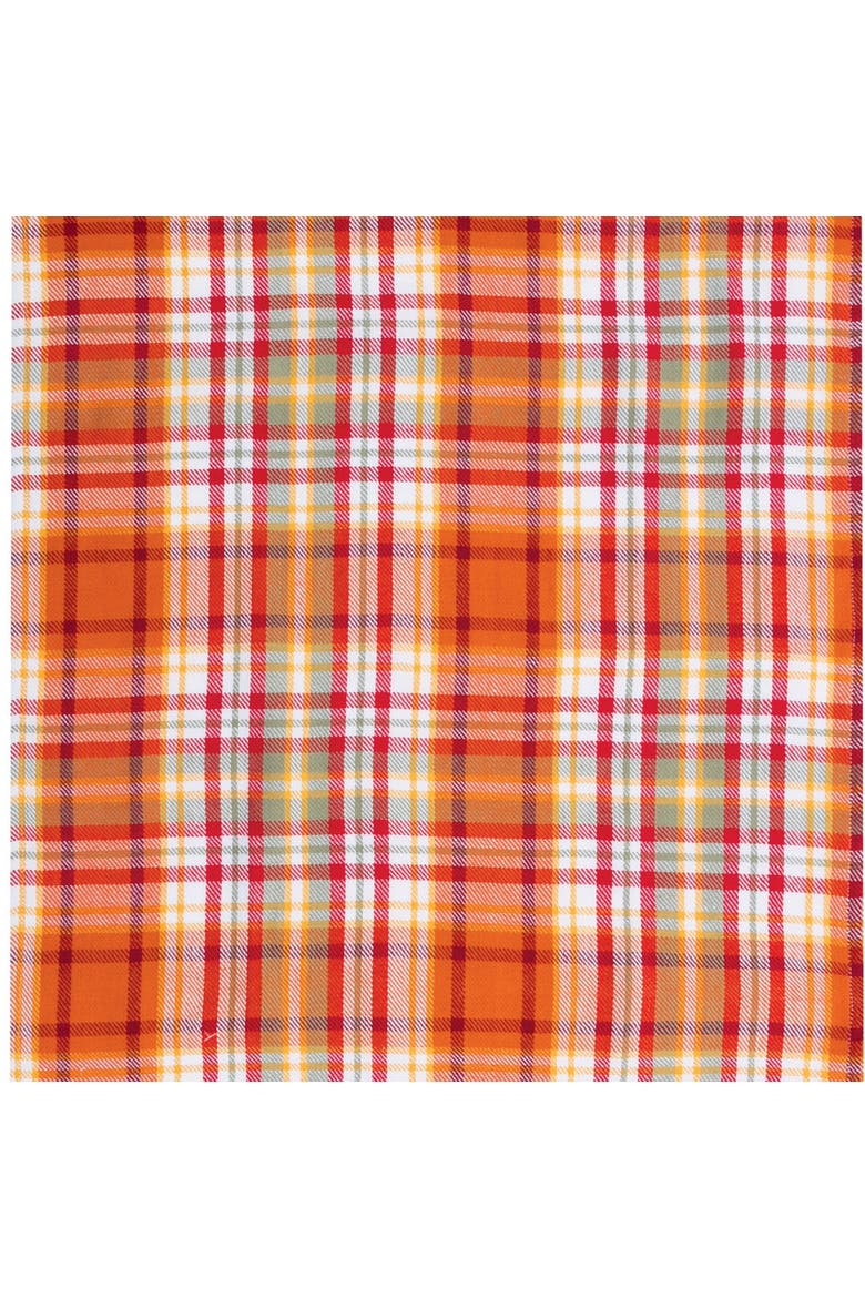 Briar Plaid Handwoven 100% Cotton Fall Kitchen Dishtowel, Alternate, color, Orange