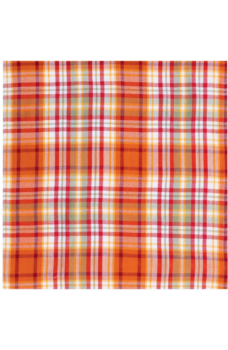 C&F Home Briar Plaid Handwoven 100% Cotton Fall Kitchen Dishtowel, Alternate, color, Orange