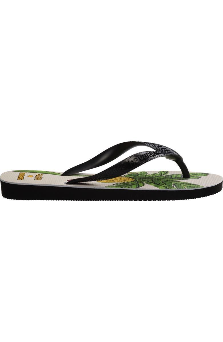 Havaianas Farm Banana Tree Water Resistant Flip Flop, Alternate, color, Black