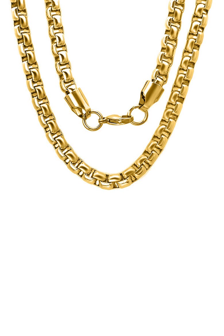 Men's 18k Gold Plated Box Chain Necklace, Main, color, GOLD