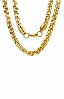 Men's 18k Gold Plated Box Chain Necklace