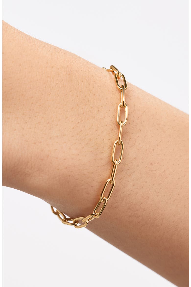 Solid Yellow Gold - Large Paperclip Bracelet, Alternate, color, Gold
