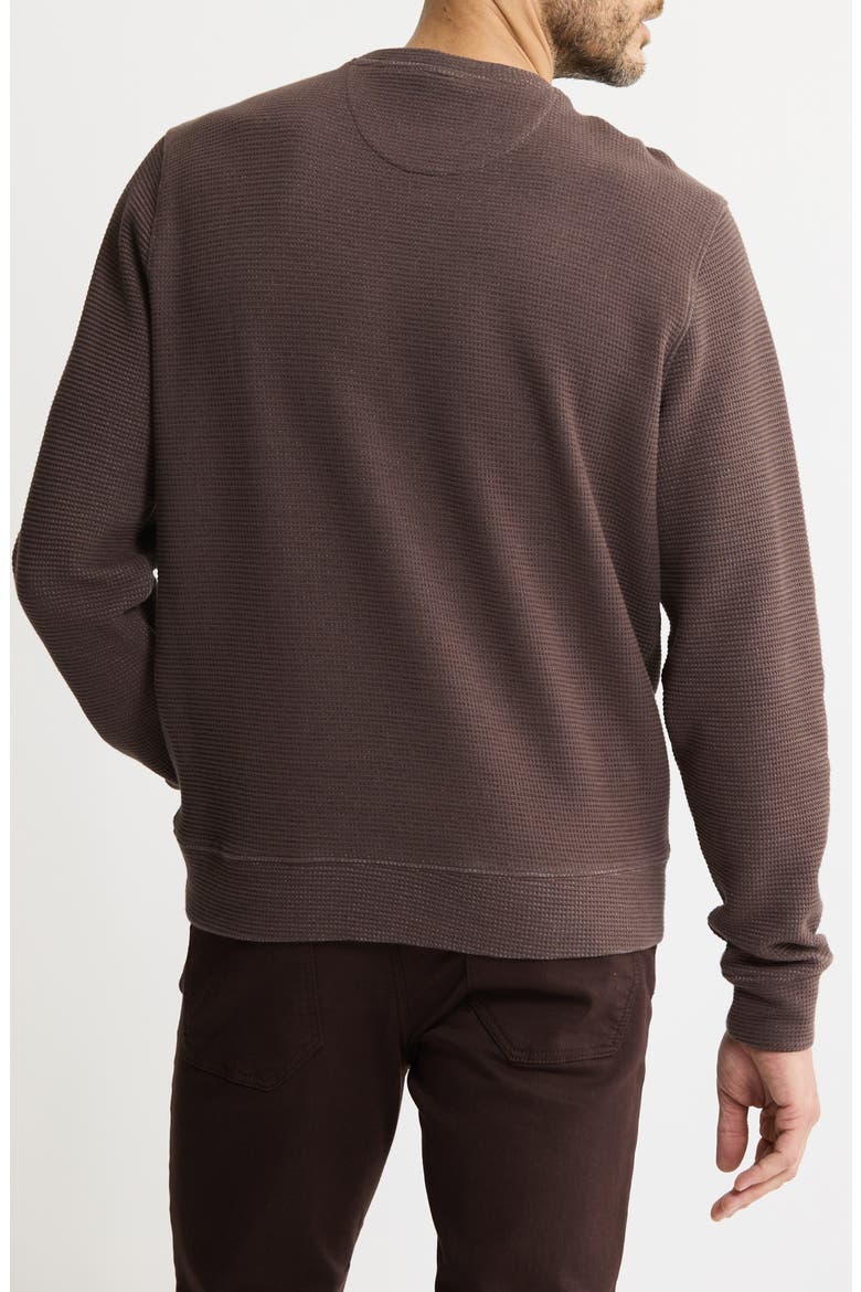 Textured Knit Crewneck Sweatshirt, Alternate, color, BROWN