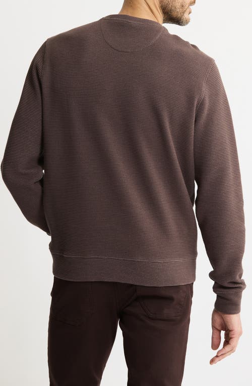 Jachs Textured Knit Crewneck Sweatshirt In Brown