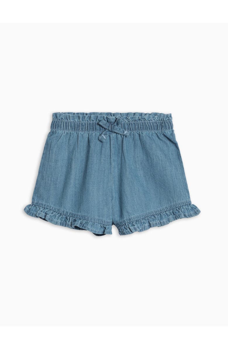 KENDI by Colored Organics Organic Ruffle Waist Chambray Short, Alternate, color, Chambray