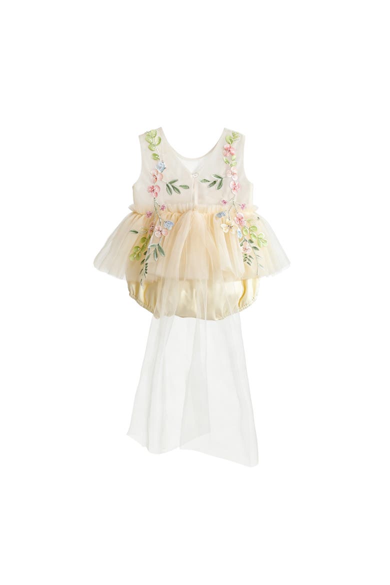 Rosella Floral Tulle Romper, Main, color, Beige