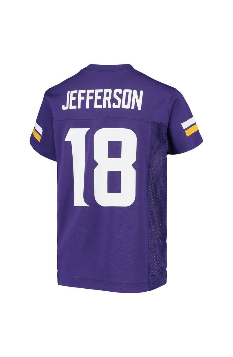 Outerstuff Youth Justin Jefferson Purple Minnesota Vikings Replica Player Jersey, Alternate, color, Purple