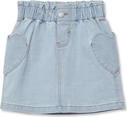 Lands' End Girls Paperbag Denim Skirt