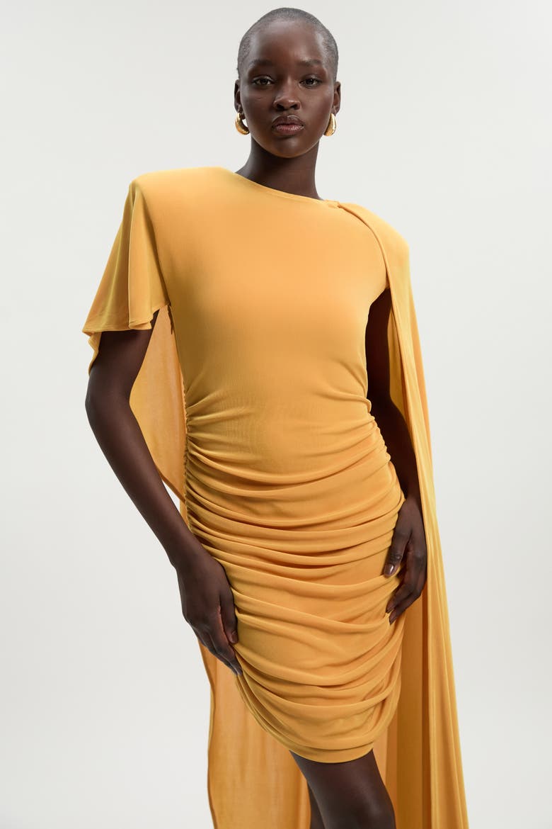 Premium Detail Mini Dress, Alternate, color, Ochre