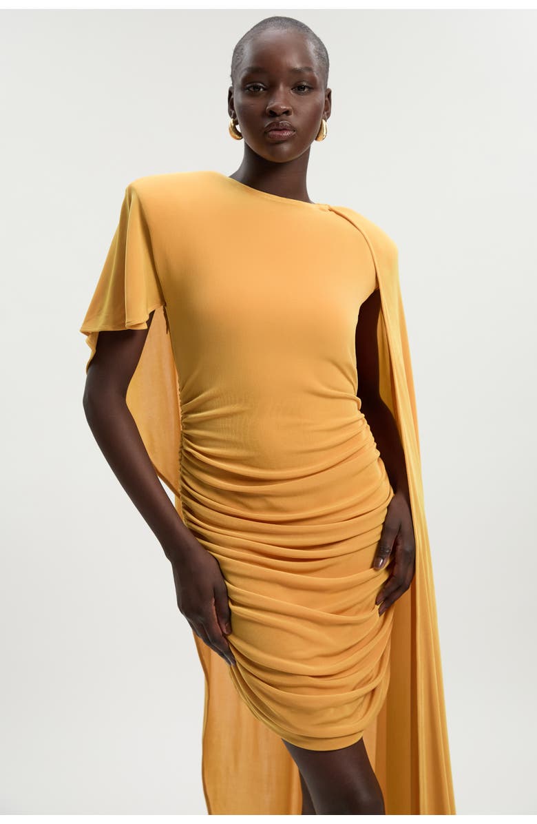 Karen Millen Premium Detail Mini Dress, Alternate, color, Ochre