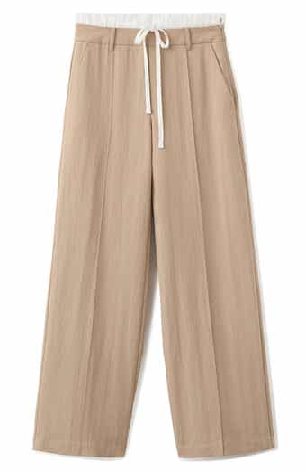 Pleat Front Wide Leg Pants