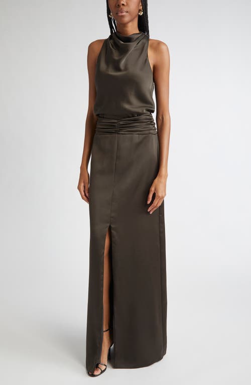Ramy Brook Charmayne Sleeveless Satin Gown In Green