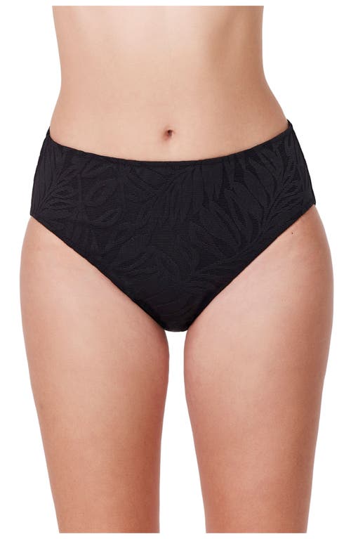 Profile By Gottex Skyfall Textured Mid Waist Swim Bottom In Black