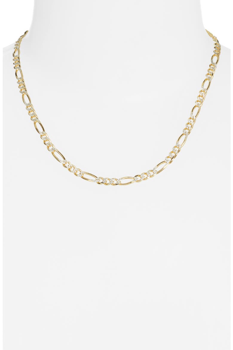 Diamond Cut Figaro Chain Necklace, Alternate, color, GOLD