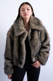 Topshop Faux Fur Bomber Jacket
