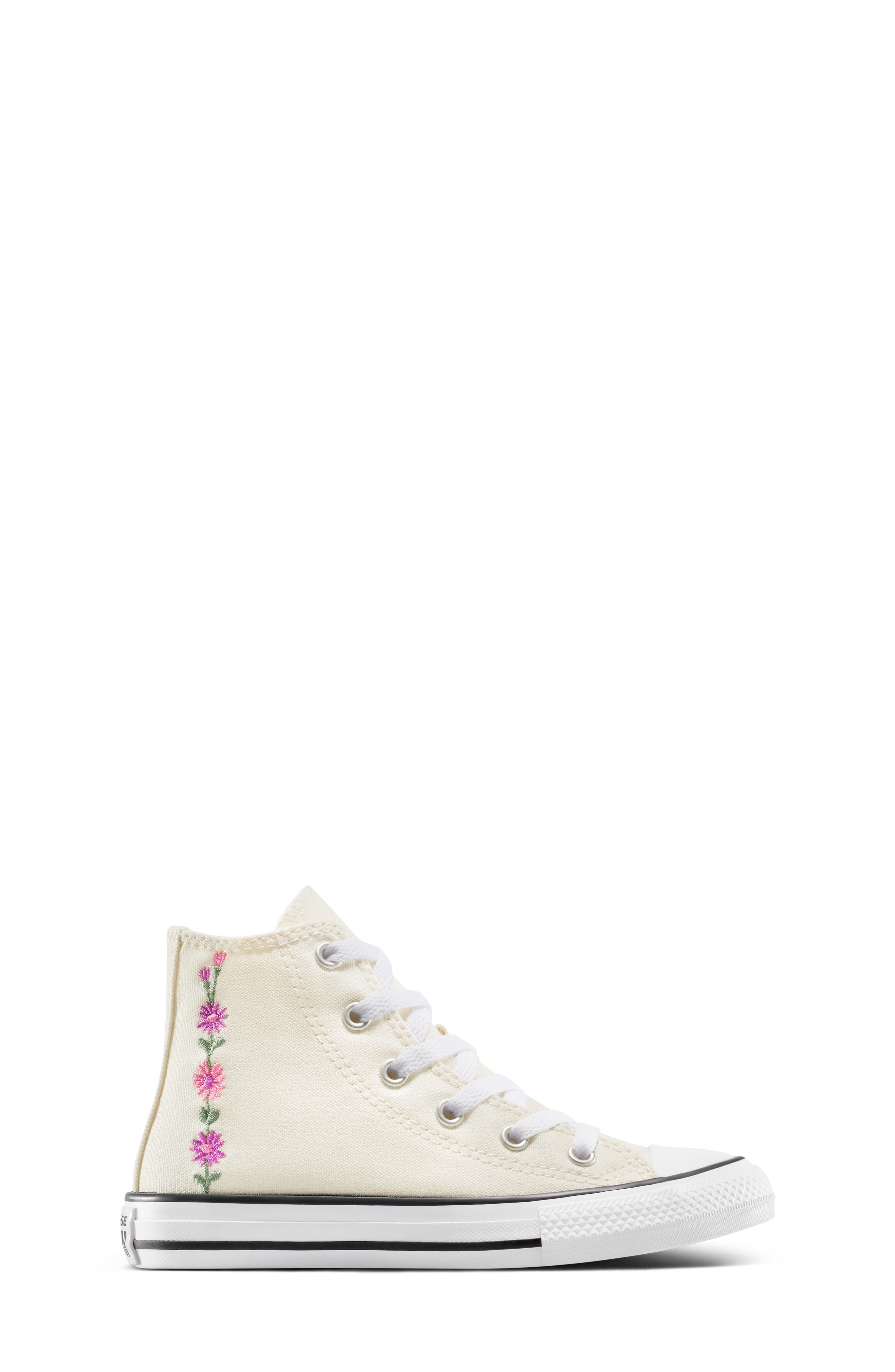 Converse Kids' Chuck Taylor<sup>®</sup> All Star<sup>®</sup> Floral High Top Sneaker, Alternate, color, Egret/ Lt Jellyfish Jitter