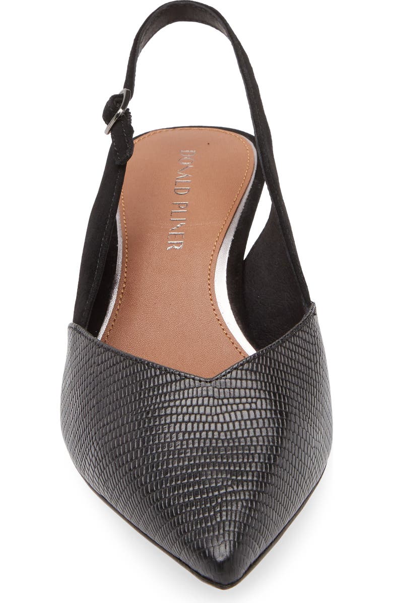 Donald Pliner Sodashi Snakeskin Embossed Pointed Toe Slingback Pump, Alternate, color, Black