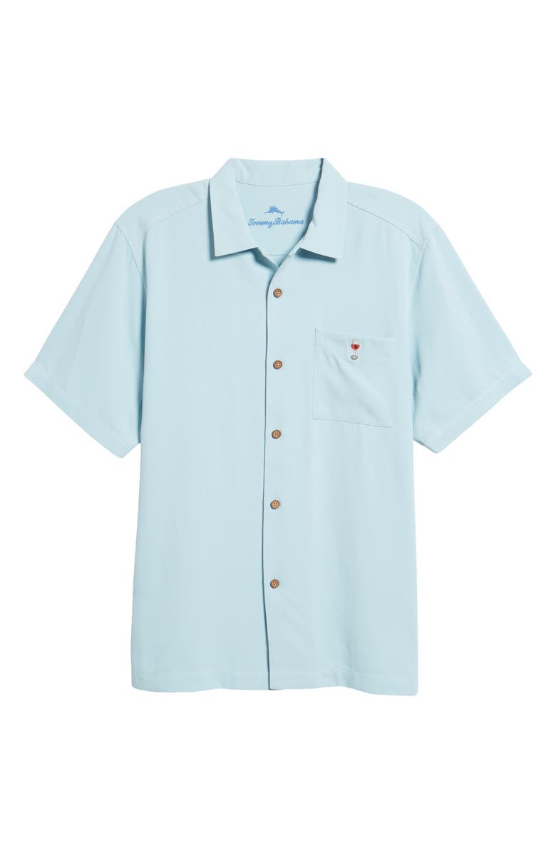 Tommy Bahama Stars, Stripes & Wine Embroidered Silk Camp Shirt, Alternate, color, 