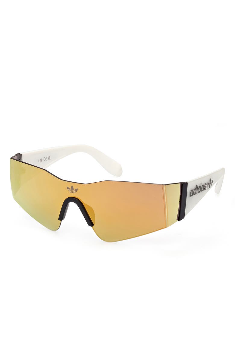 adidas Shield Sunglasses, Alternate, color, Matte Black / Brown Mirror