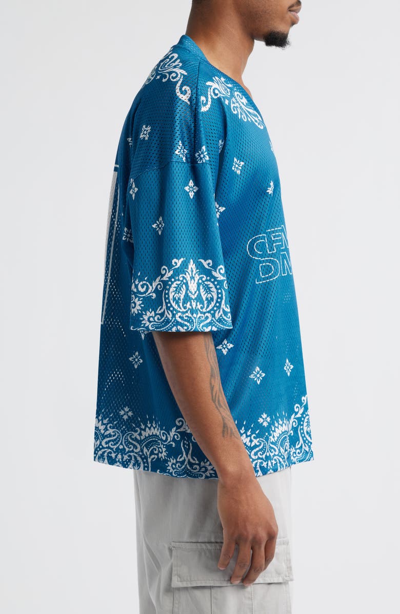 CRIMINAL DAMAGE Paisley Mesh T-Shirt, Alternate, color, Blue/White