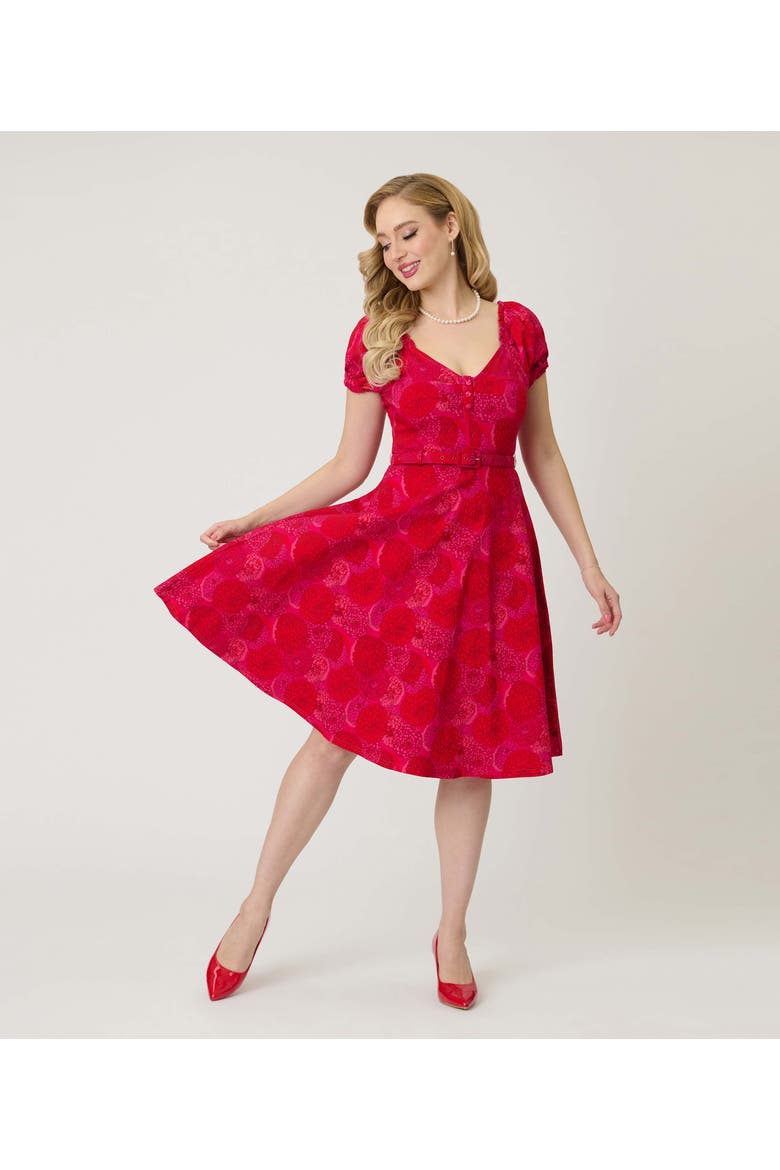 Ohara Swing Dress, Main, color, Red & Pink Flower Print