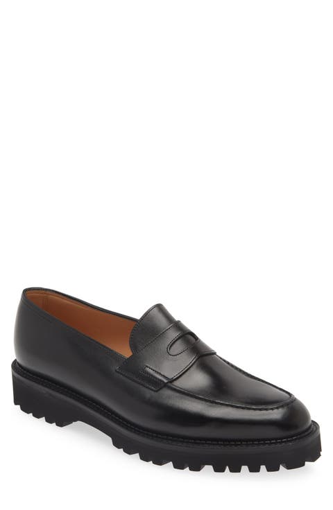 John Lobb 'Russell' Derby Brogued Cap Toe Dress Shoes Black
