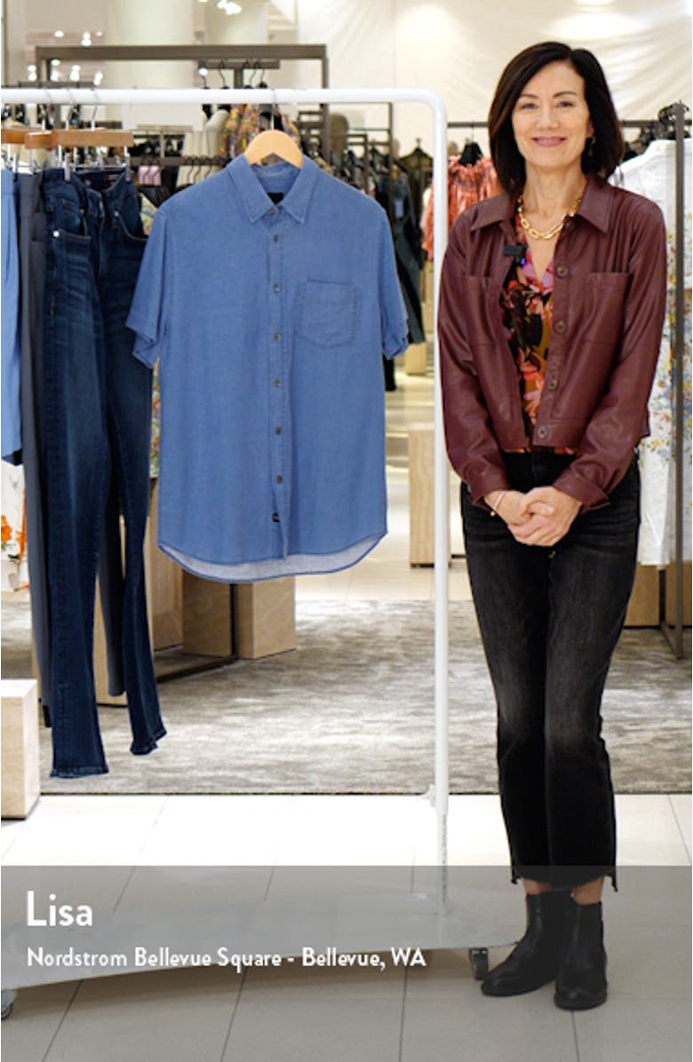 Paros Short Sleeve Linen Blend Button-Up Shirt, sales video thumbnail