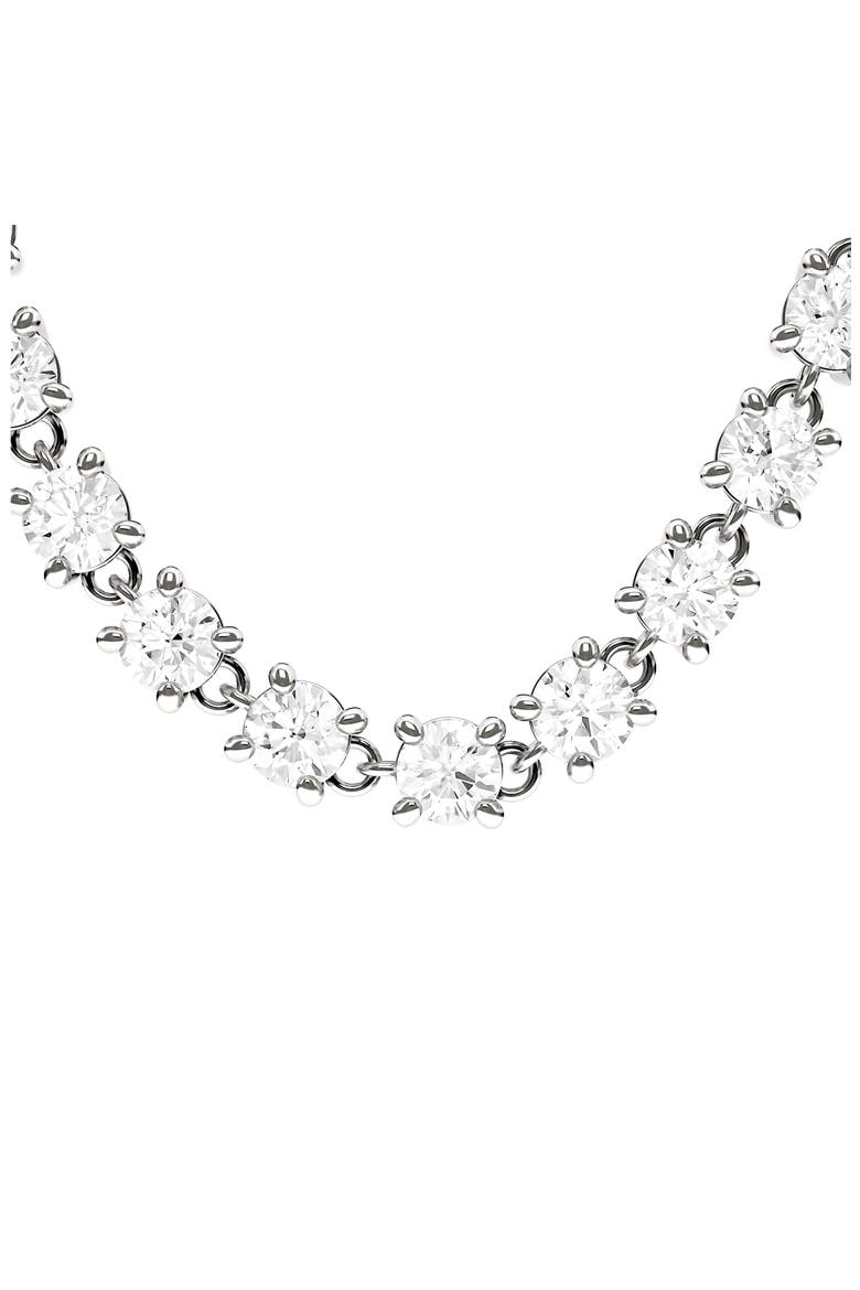 Lab Created Diamond Rope Chain Single Earring with Two Round Studs, Alternate, color, 18K WHITE GOLD