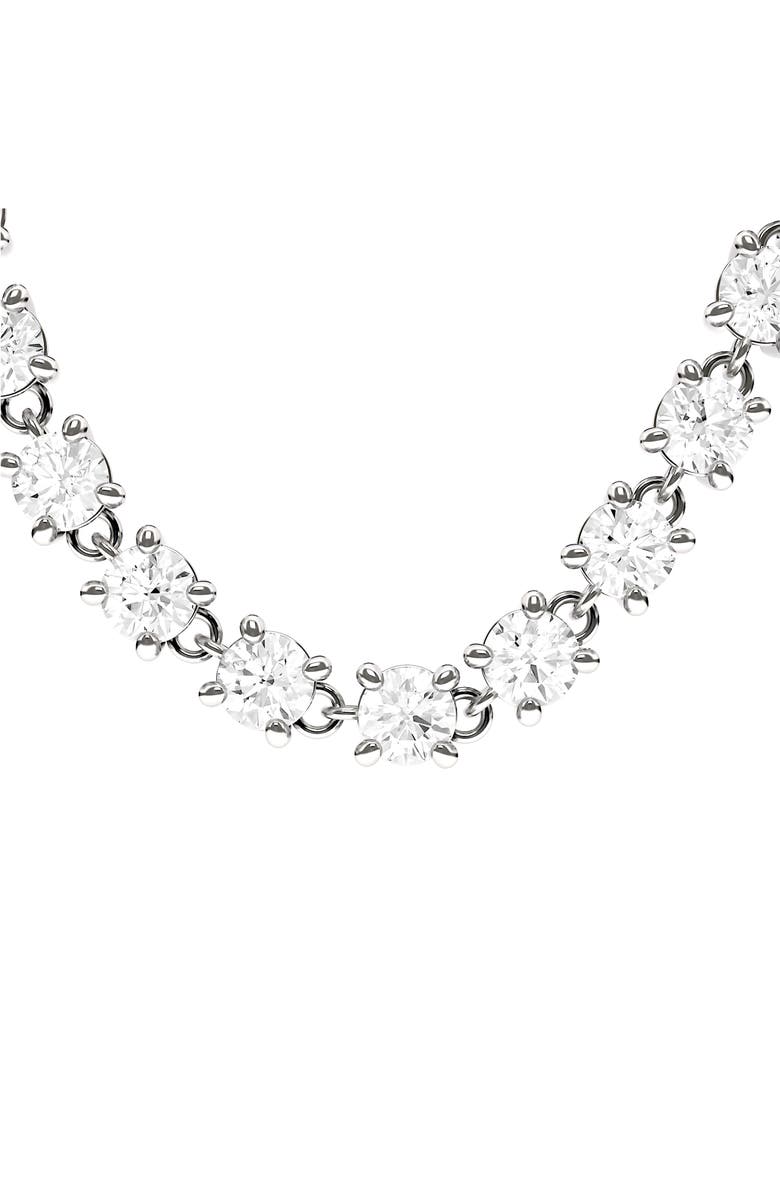 HauteCarat Lab Created Diamond Rope Chain Single Earring with Two Round Studs, Alternate, color, 18K White Gold