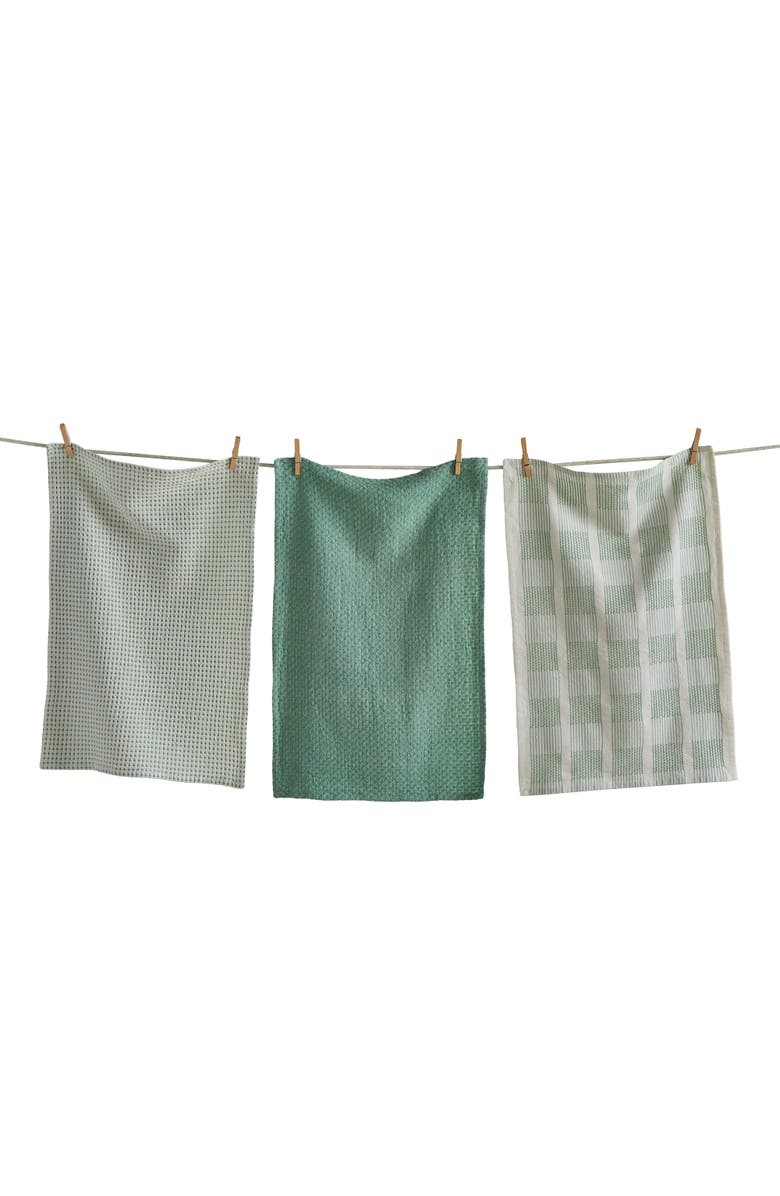 tag Sonoma Dishtowel S/3 Sage Sage Cotton Everyday, Main, color, Green