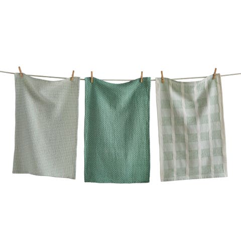 Sonoma Dishtowel S/3 Sage Sage Cotton Everyday